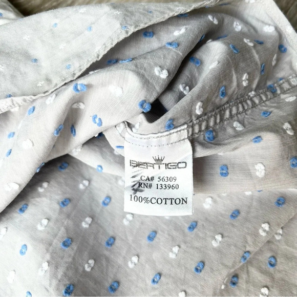 Bertigo  Textured Dots Cotton Button Down Casual Shirt - Picture 12 of 13